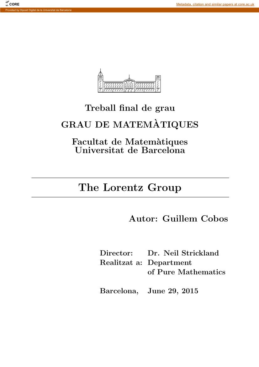 The Lorentz Group
