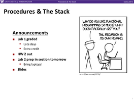 Procedures & the Stack