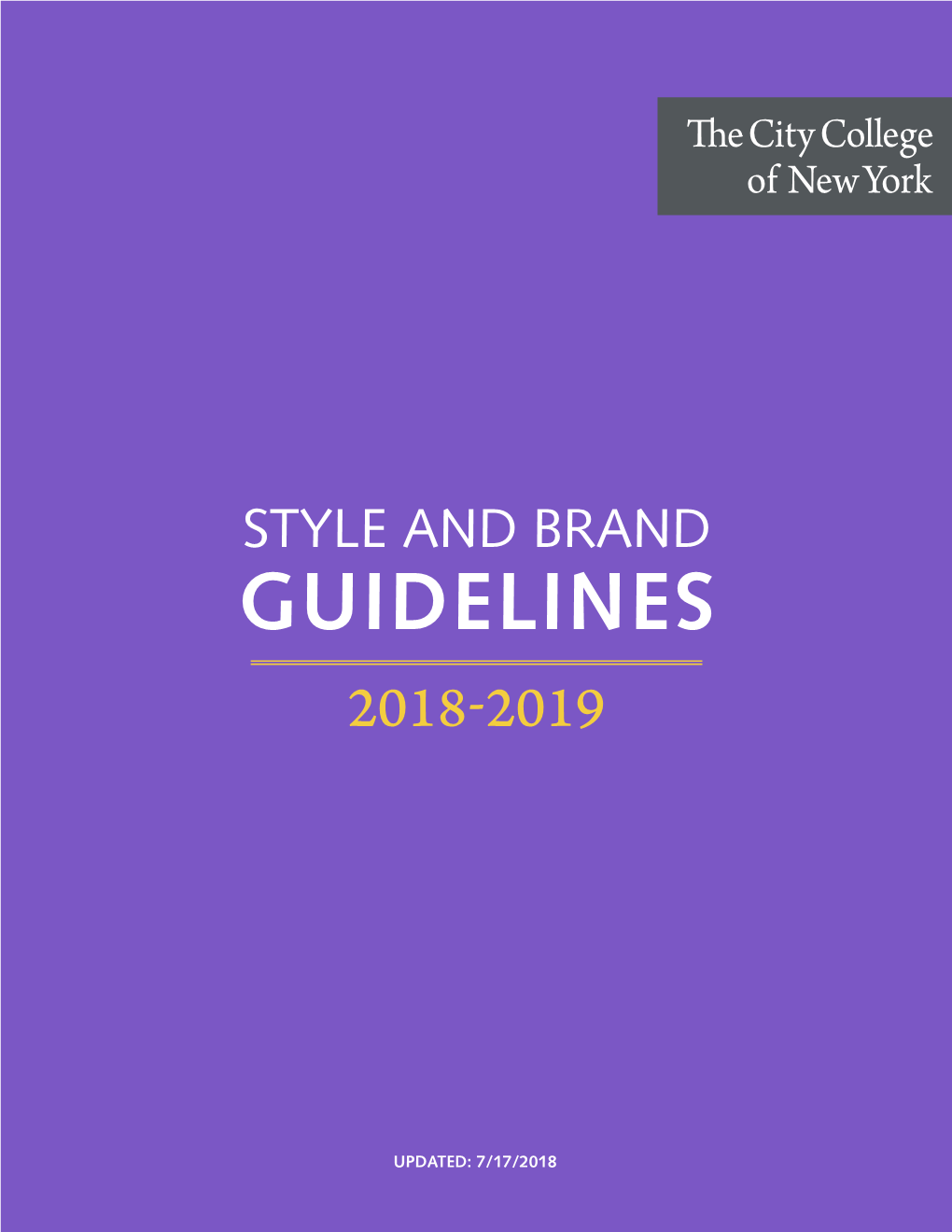 Style and Brand Guidelines 2018-2019