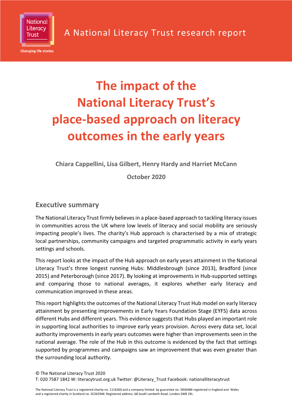 The Impact of the National Literacy Trust's Place-Based Approach On