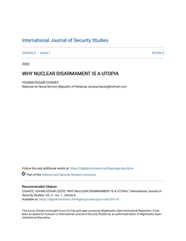 Why Nuclear Disarmament Is a Utopia
