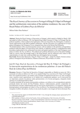 The Royal Journey of Succession to Portugal of King D. Filipe I Of