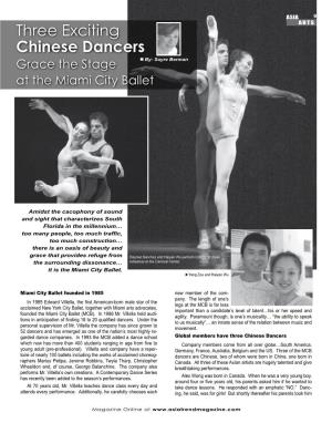 Three Exciting Chinese Dancers  Grace the Stage By: Sayre Berman at the Miami City Ballet