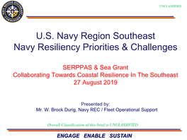 U.S. Navy Region Southeast Resiliency Priorities