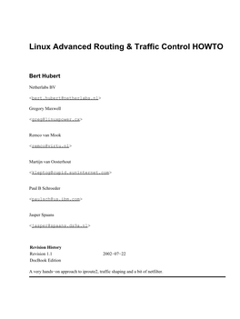 Linux Advanced Routing & Traffic Control HOWTO