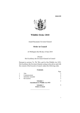 Wildlife Order 2010