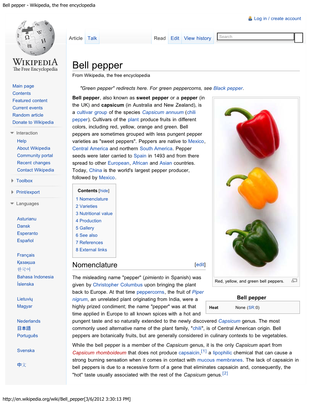 Bell Pepper - Wikipedia, the Free Encyclopedia