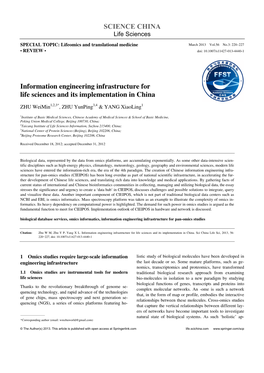 Information Engineering Infrastructure for Life Sciences and Its Implementation in China