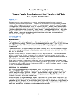 Tips and Fixes for Cross-Environment Batch Transfer of SAS Data