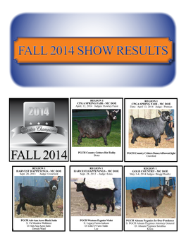 Fall 2014 Show Results