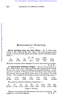 Mineralogical Chemistry