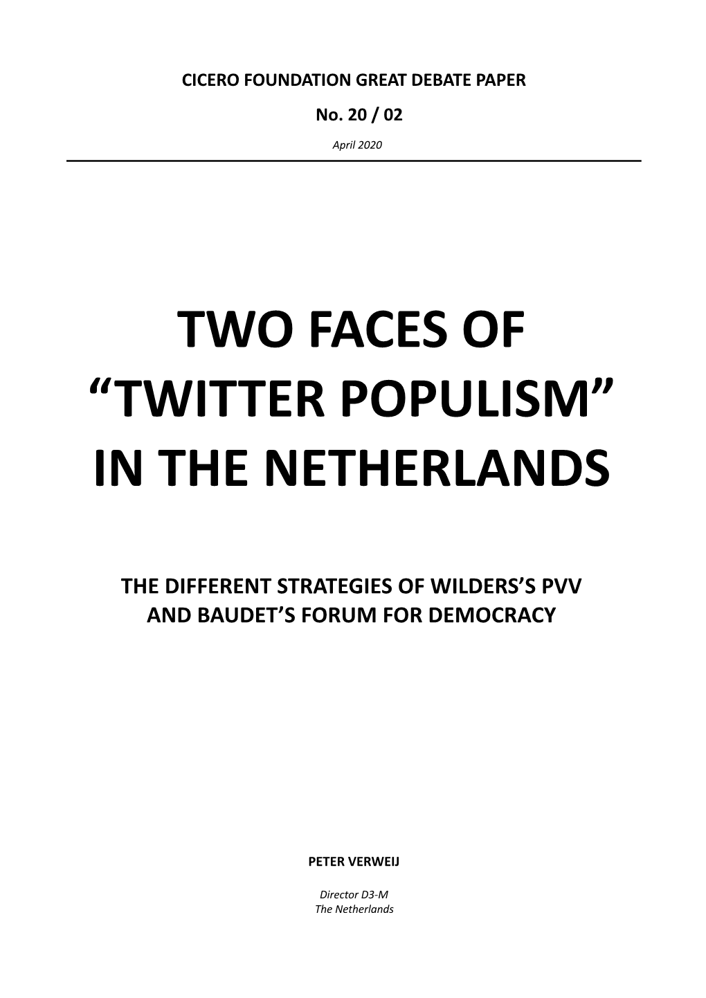 Twitter Populism” in the Netherlands