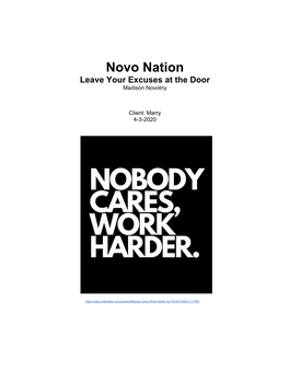 Novo Nation Leave Your Excuses at the Door Madison Novotny