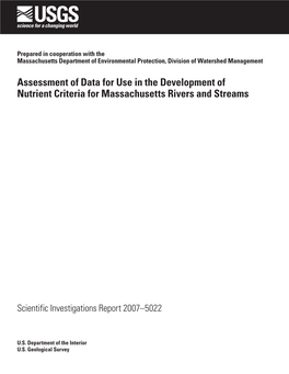 Assessment of Data for Use in the Development of Nutrient Criteria for Massachusetts Rivers and Streams