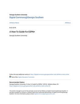 A How-To Guide for ESPN+