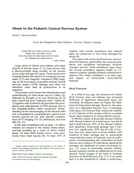 Abuse to the Pediatric Central Nervous System