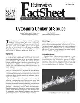 Cytospora Canker of Spruce Stephen Nameth and C