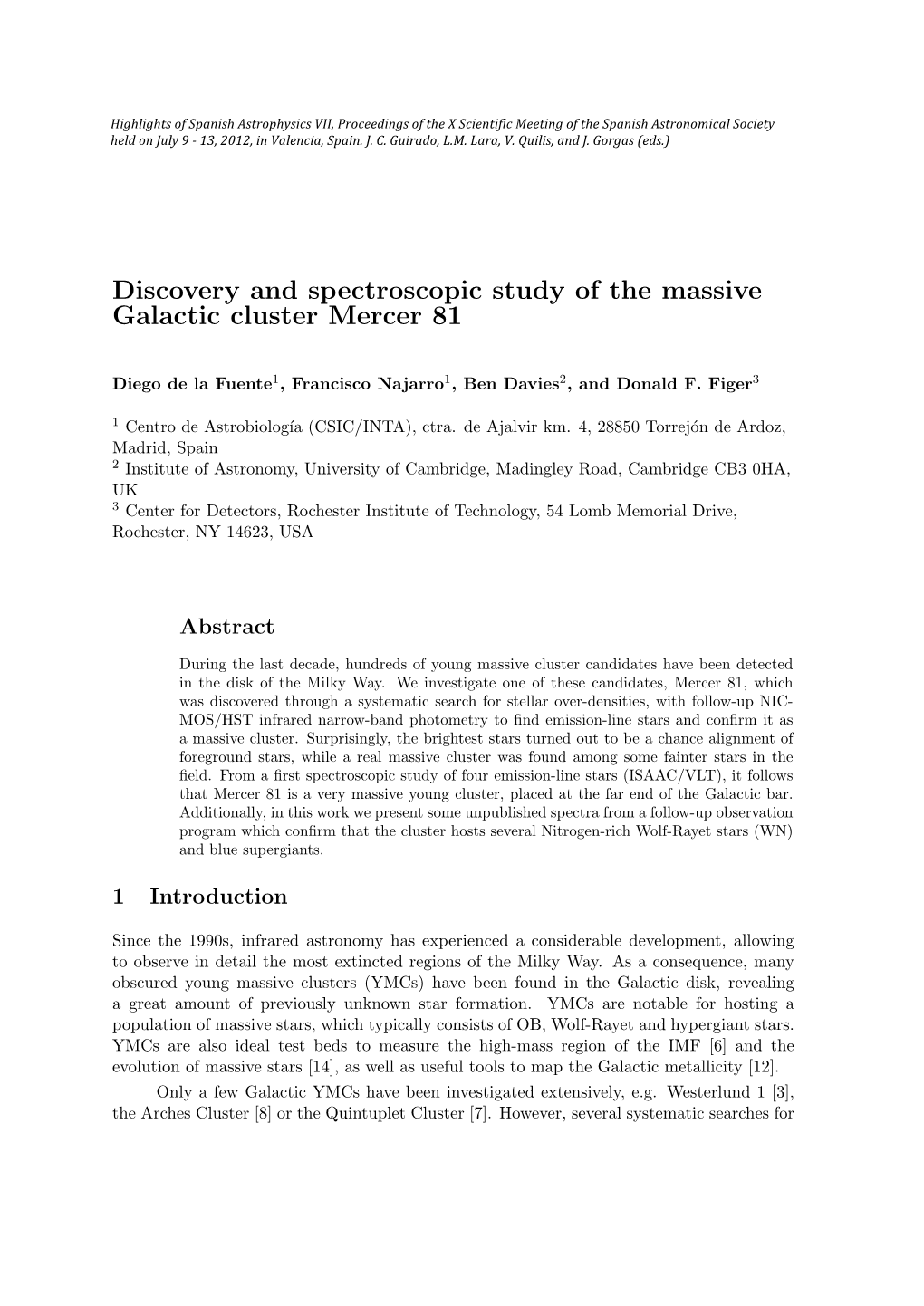Discovery and Spectroscopic Study of the Massive Galactic Cluster Mercer 81