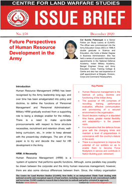 Future Perspectives of Human Resource Development in the Army