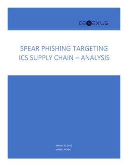 Spear Phishing Targeting Ics Supply Chain – Analysis