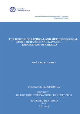 The Historiograpical and Methodological Scope of Basque