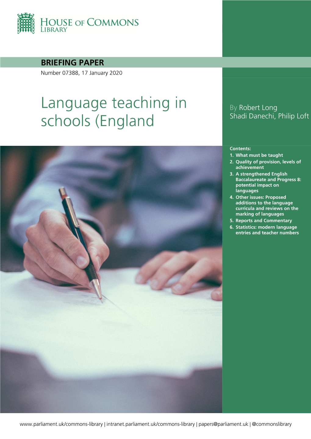 Language Teaching in Schools (England)