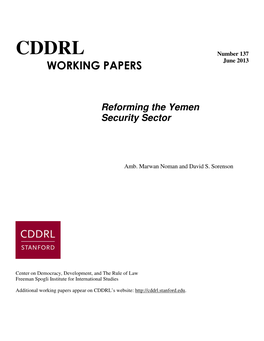 Reforming the Yemen Security Sector