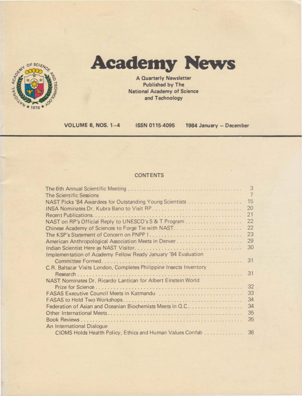 Academy News 1984