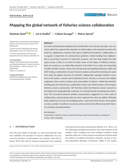 Mapping the Global Network of Fisheries Science Collaboration