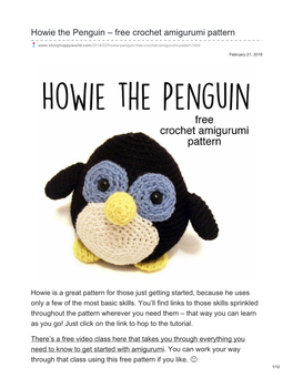 Howie the Penguin – Free Crochet Amigurumi Pattern