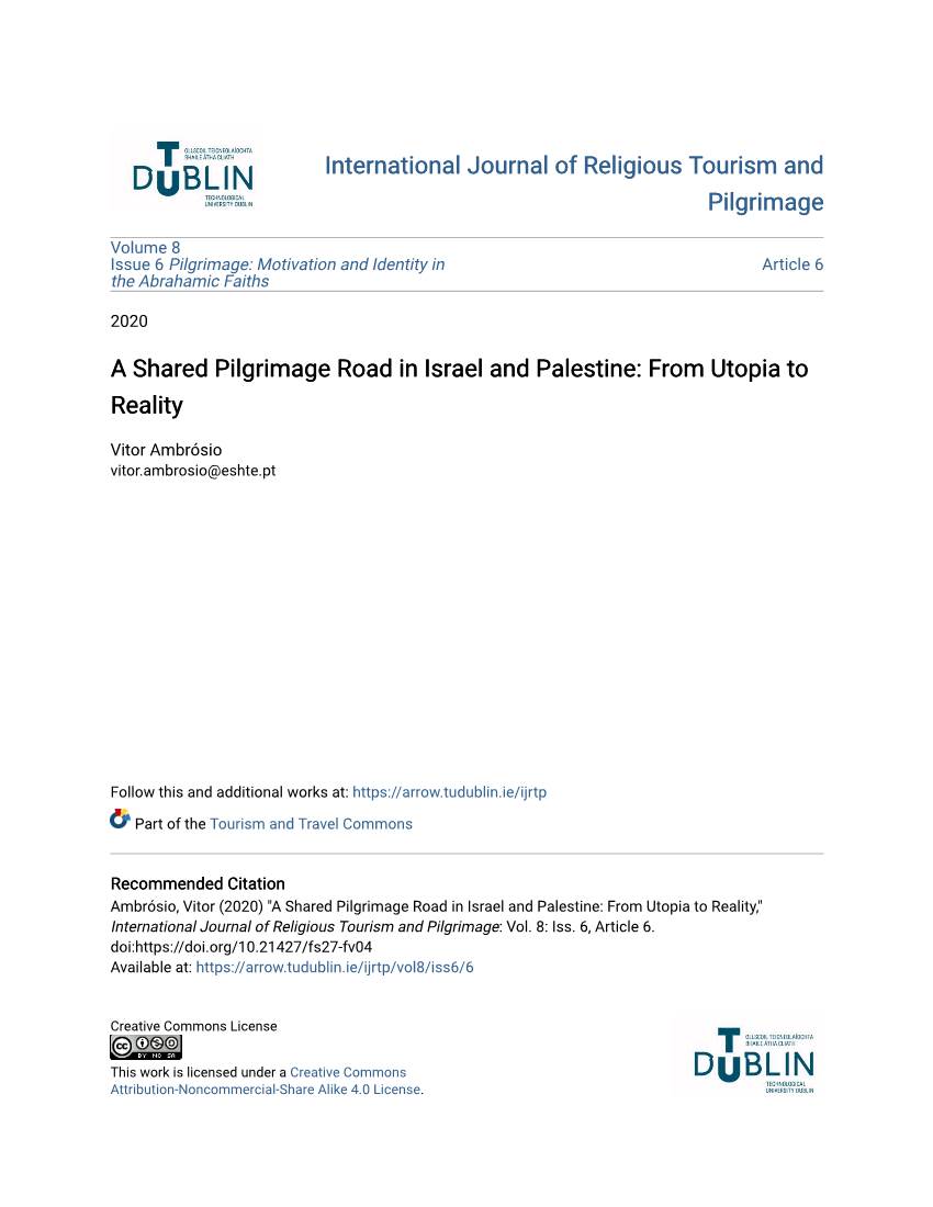 A Shared Pilgrimage Road in Israel and Palestine: from Utopia to Reality