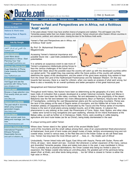 Yemen's Past and Perspectives Are in Africa, Not a Fictitious 'Arab' World