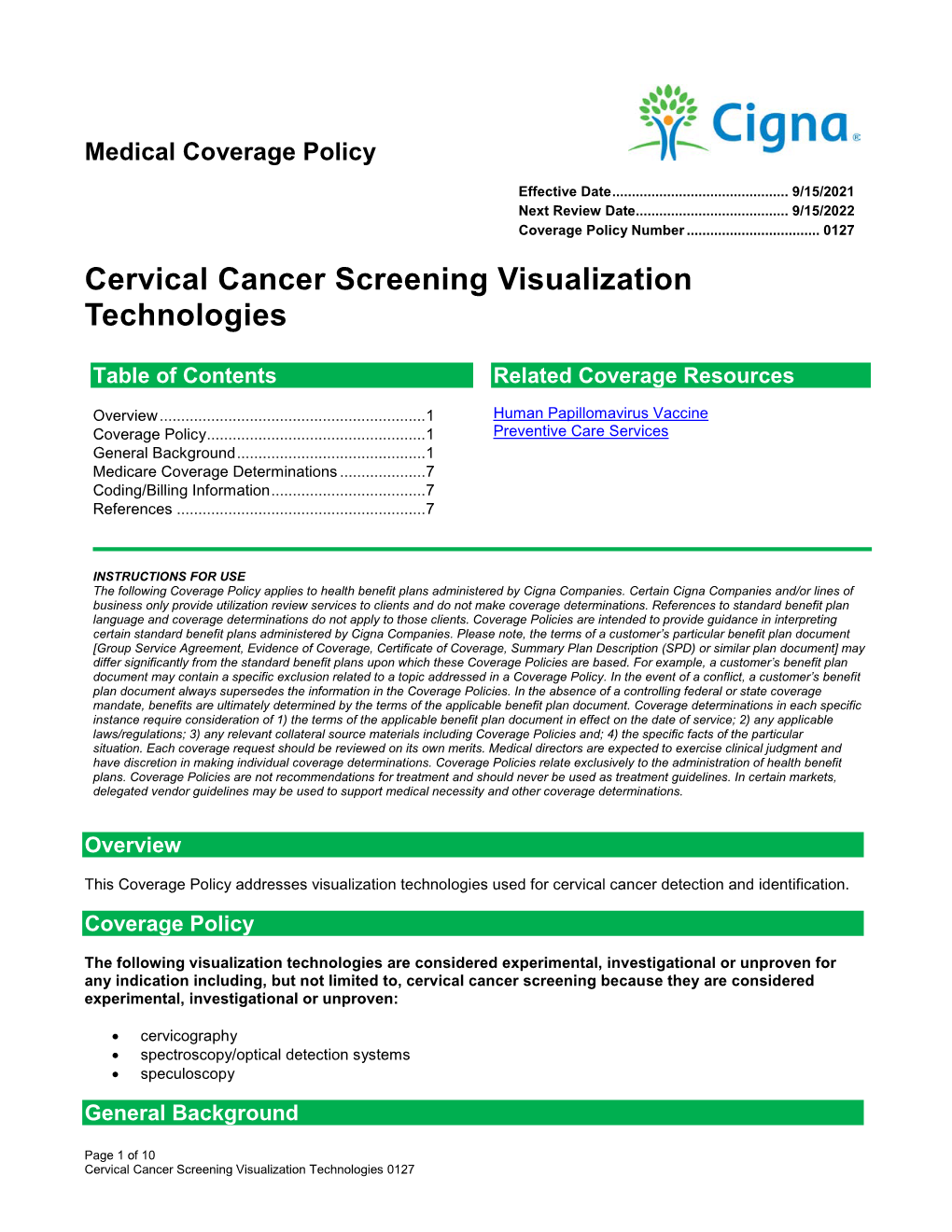Cervical Cancer Screening Visualization Technologies