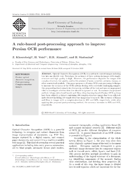 A Rule-Based Post-Processing Approach to Improve Persian OCR Performance