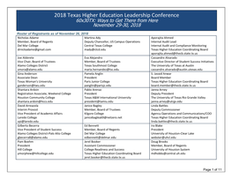 2018 Leadership Conference Registration Roster