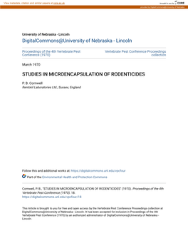 Studies in Microencapsulation of Rodenticides