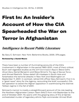 First In: an Insider's Account of How the CIA Spearheaded the War On