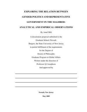 Exploring the Relation Between Gender Politics and Representative