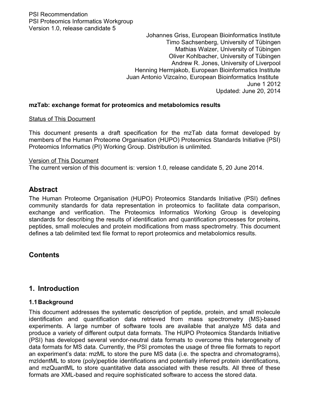 Mztab Specification Document s1