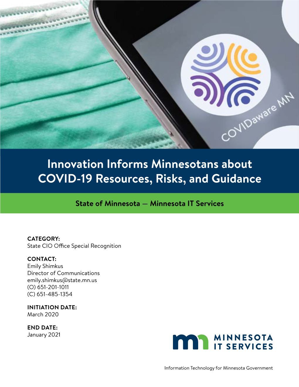 Innovation Informs Minnesotans About COVID-19 Resources, Risks, and Guidance