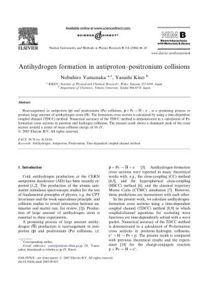 Antihydrogen Formation in Antiproton–Positronium Collisions