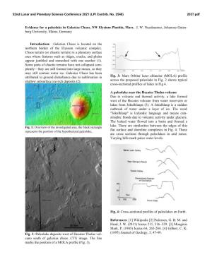 Evidence for a Paleolake in Galaxias Chaos, NW Elysium Planitia, Mars