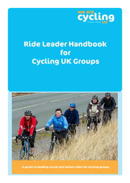 Ride Leader Handbook for Cycling UK Groups