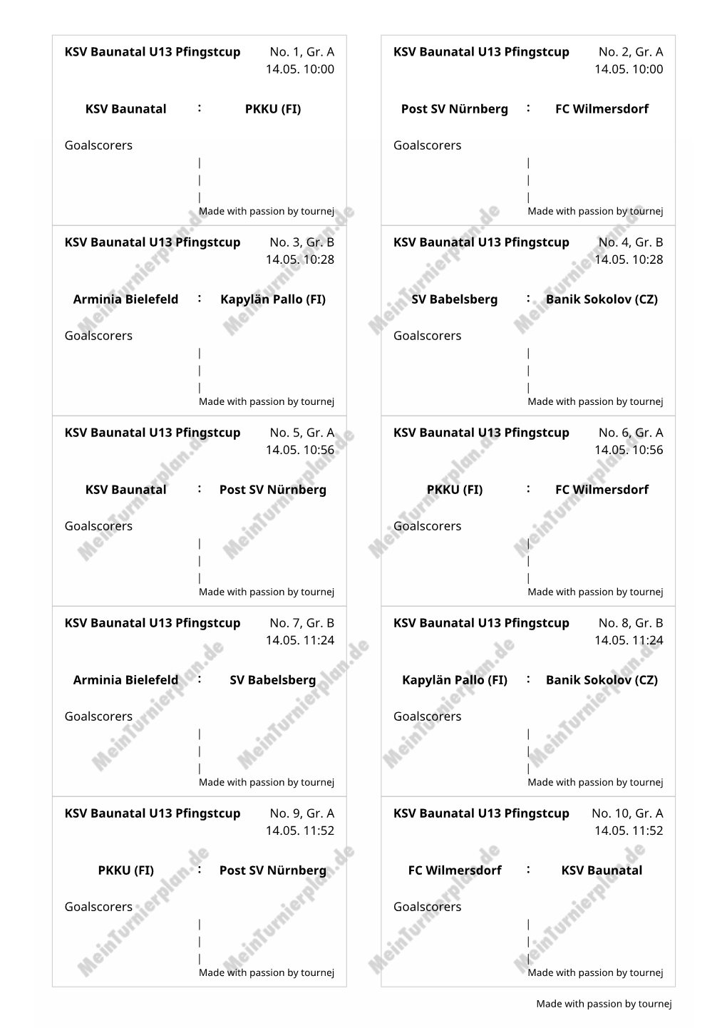 Page 1 KSV Baunatal U13 Pfingstcup Court 1 No. 1, Gr. a 14.05. 10