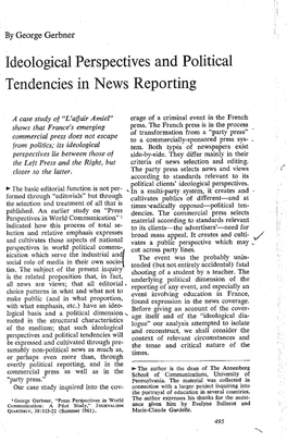 Ideological Perspectives and Political Tendencies in News Reporting