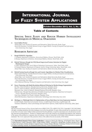 International Journal of Fuzzy System Applications