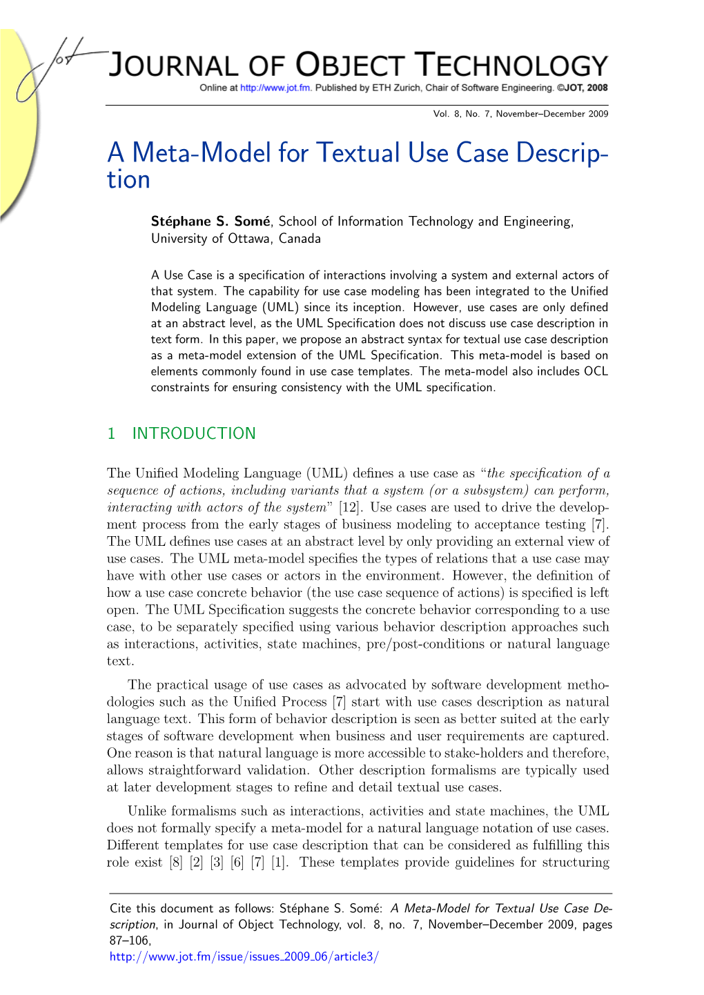 A Meta-Model for Textual Use Case Descrip- Tion