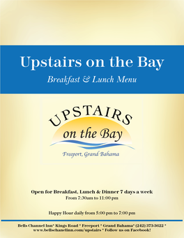 Upstairs on the Bay Breakfast & Lunch Menu