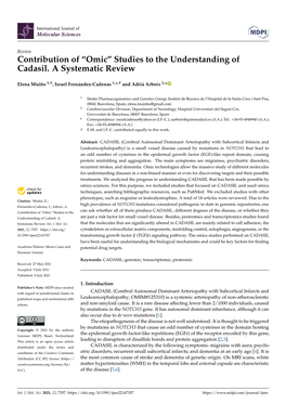 Studies to the Understanding of Cadasil. a Systematic Review