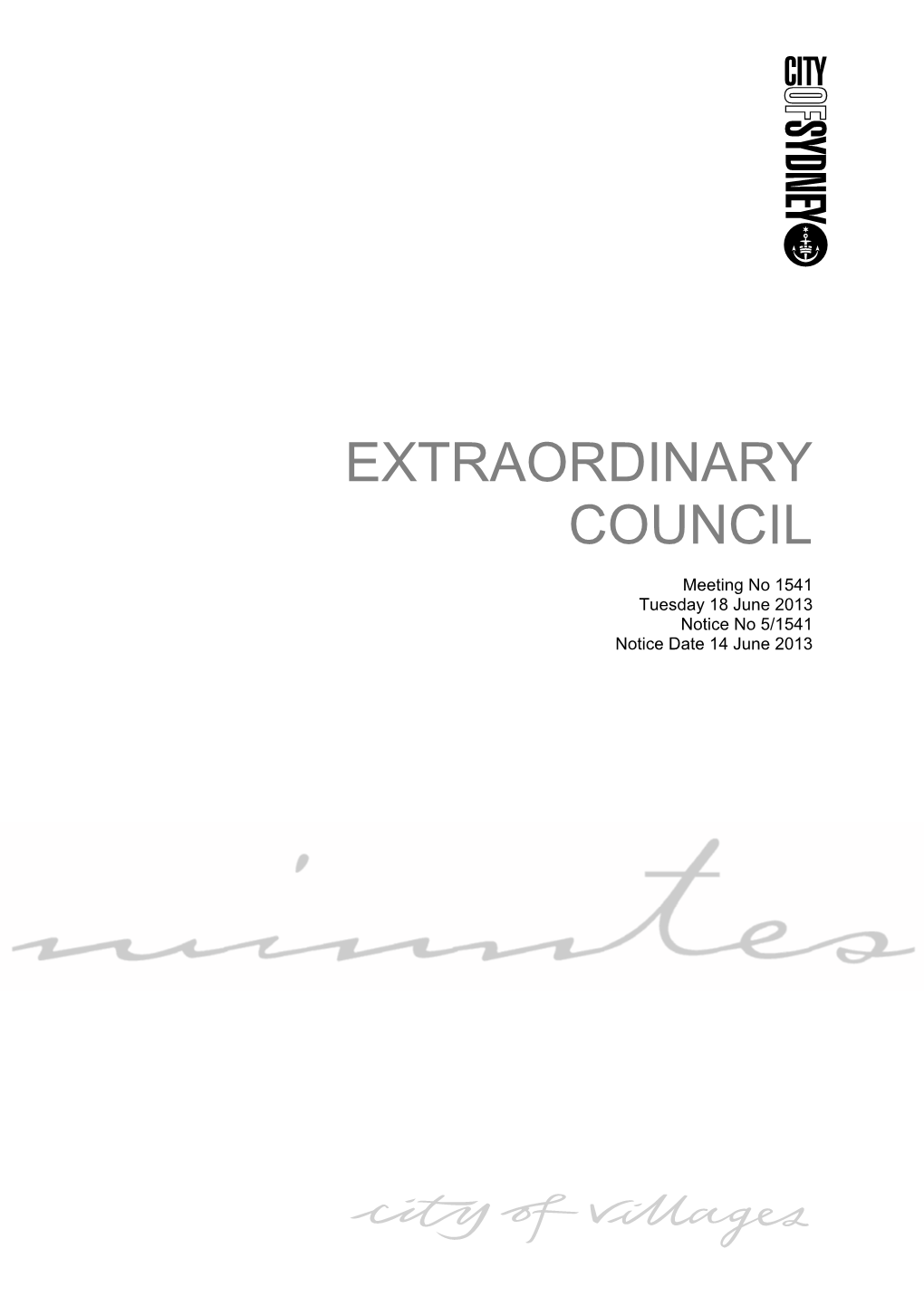 Extraordinary Council